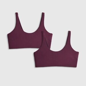 NEW QUINCE Pack Of 2 Micromodal Maternity & Postpartum Bras Syrah 25
